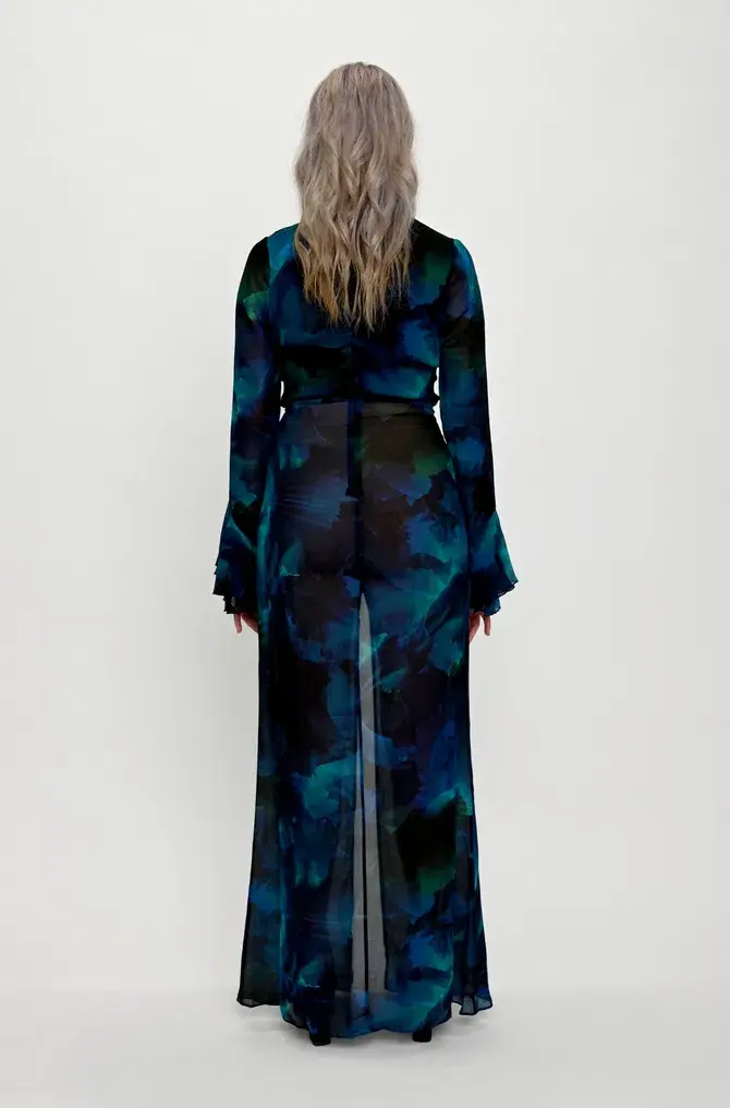 Rat & Boa Fiorella Maxi Dress Blue Multi Size S/ AU 8 - Image 6