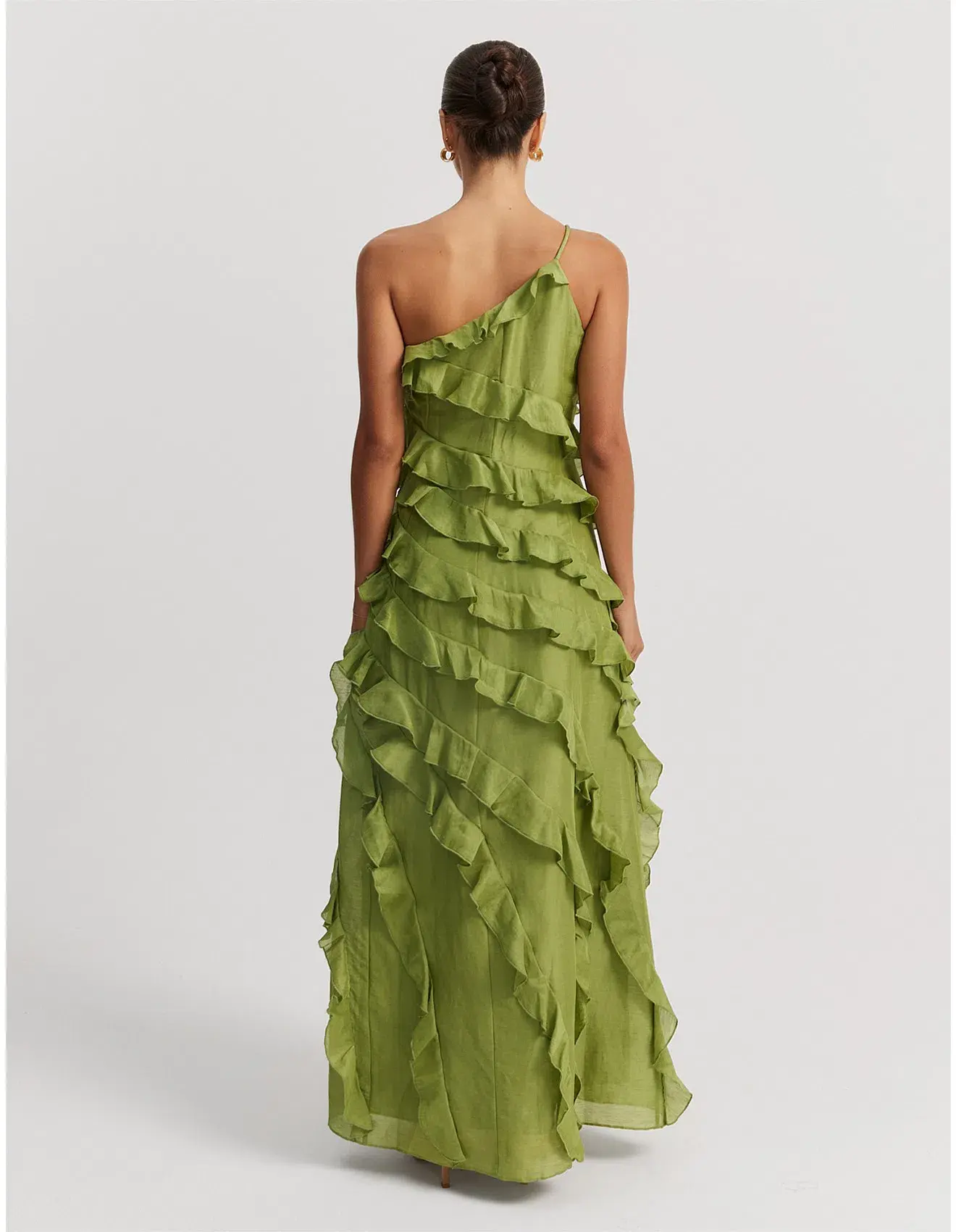 Country Road Cactus Ruffle Maxi Dress Green Size 4 - Image 5