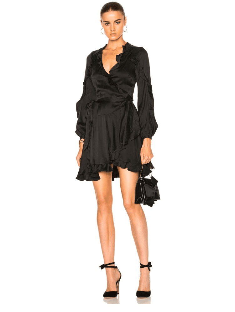 Zimmerman Winsome Flutter Robe Dress Black Size 0 / AU 8 for rent on The Volte - main image