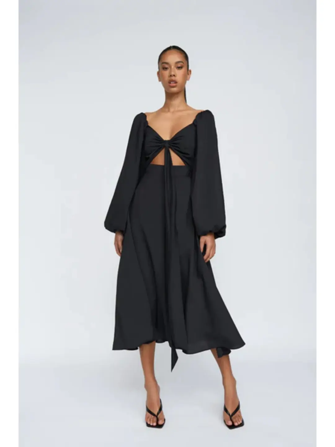 By Johnny Annika Midi Dress Black Size AU 14 for rent on The Volte - main image