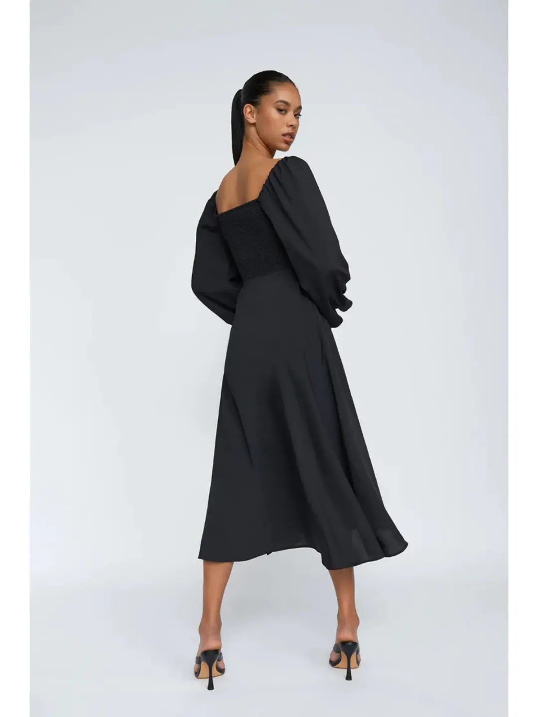 By Johnny Annika Midi Dress Black Size AU 14 for rent on The Volte - main image