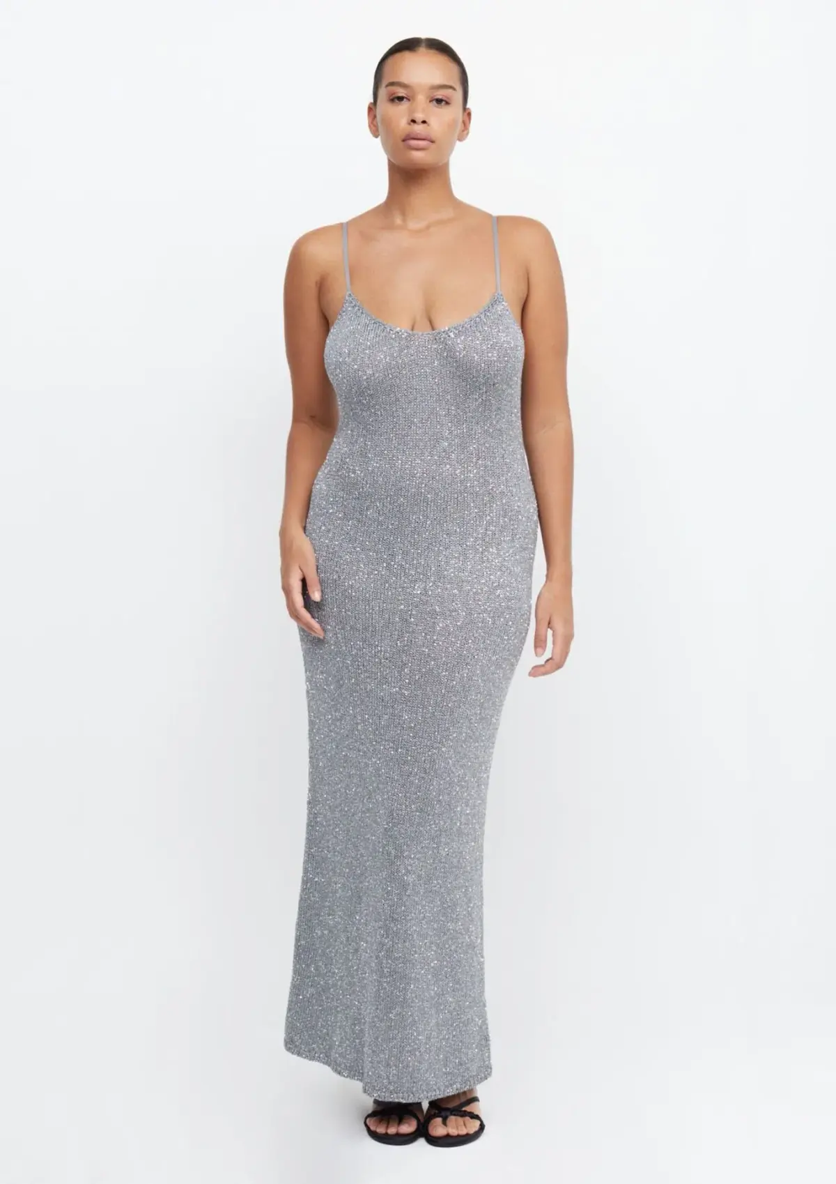 Bec & Bridge Sadie Sequin Knit Slip Dress in Charcoal Size M / AU 10 - Image 1