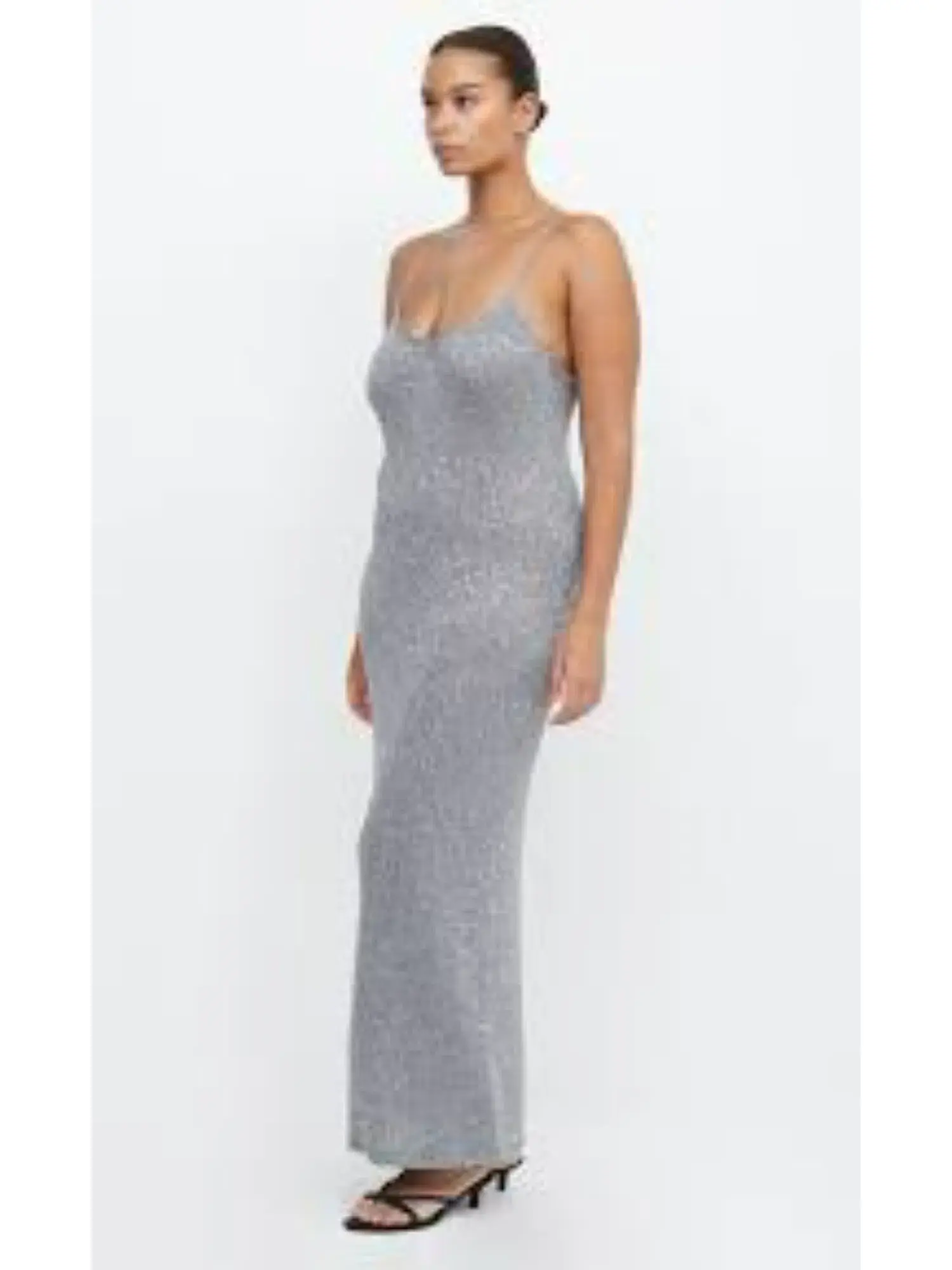 Bec & Bridge Sadie Sequin Knit Slip Dress in Charcoal Size M / AU 10 - Image 2