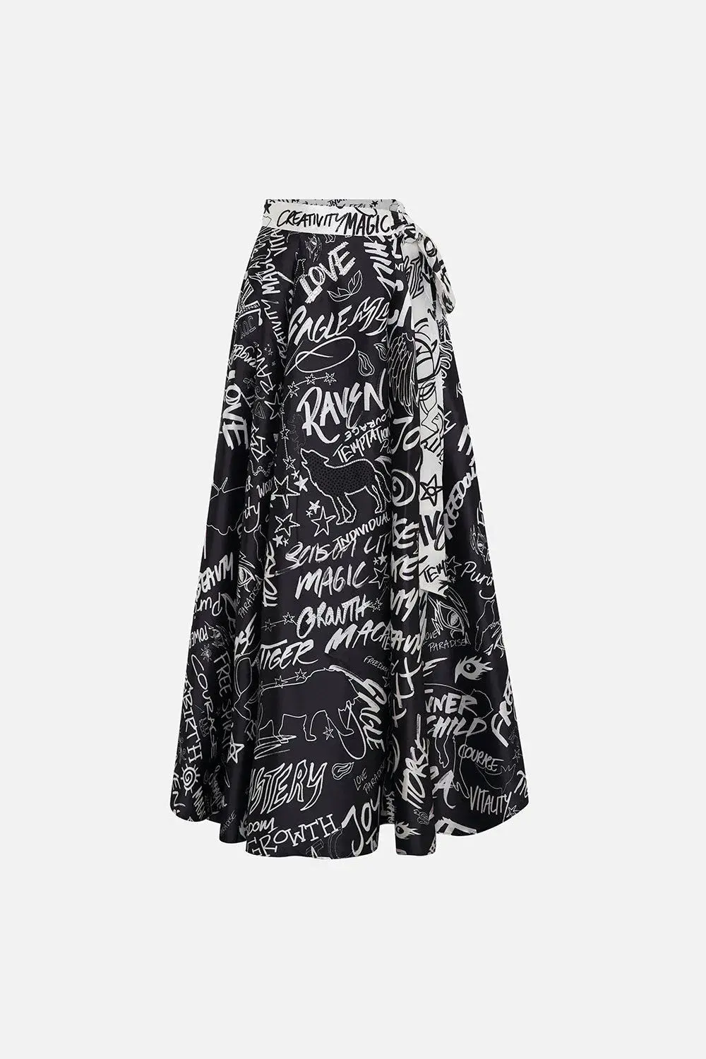 Camilla Maxi Wrap Skirt Spirit Scribble Print Size S / AU 10 for rent on The Volte - main image