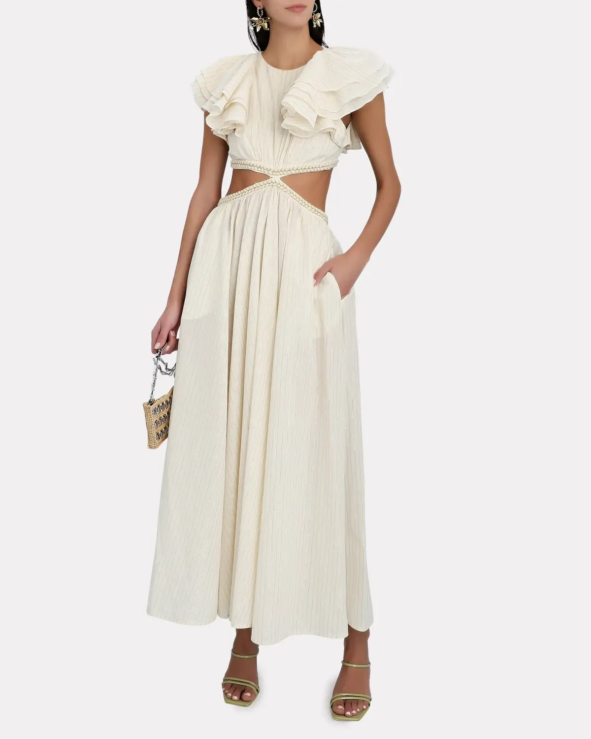Zimmermann Anneke Cut Out Ruffle Dress Ivory Size 1 / 10 AU - Image 1