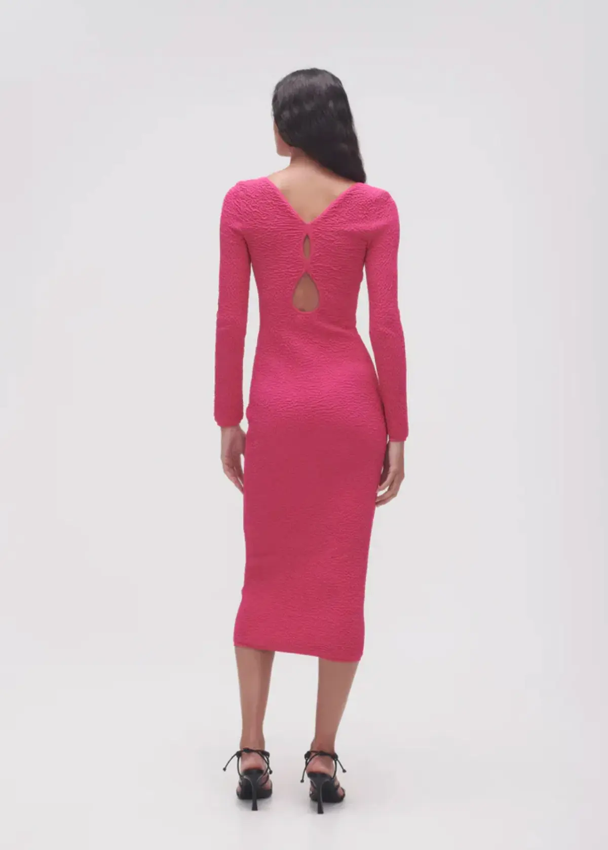 Aje Echo Bubble Body Midi Dress Hot Pink Size S / AU 8 - Image 3