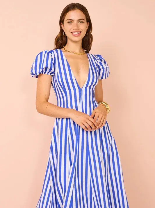 By Nicola Short Sleeve Wavy Maxi Stripe Size 8 for rent on The Volte - main image