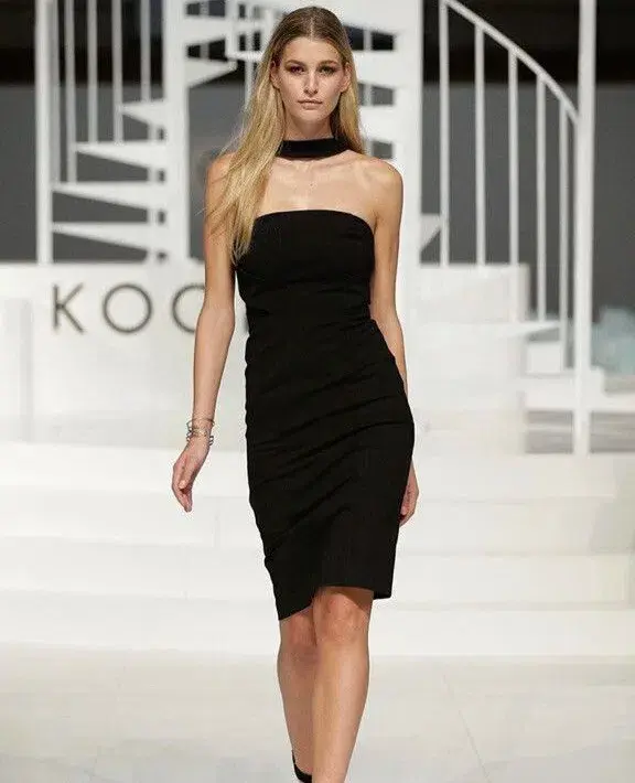 Kookai Bodycon Choker Midi Dress Black Size 1 / AU 6 - Image 1