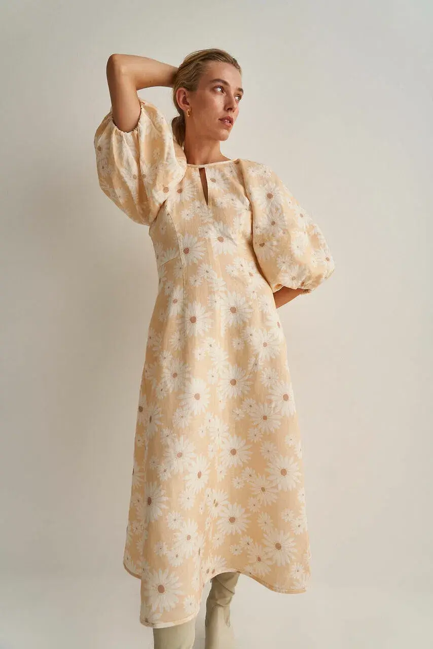 Oroton Daisy Print Dress Floral Size 12 - Image 2