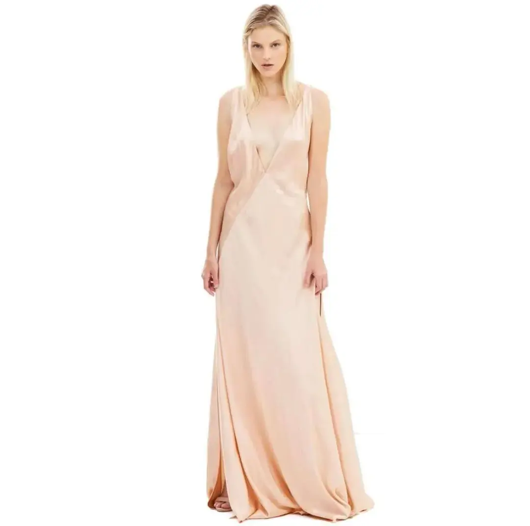 Michael Lo Sordo Alexandra Silk Dress Pink Champagne Size 8  for rent on The Volte - main image