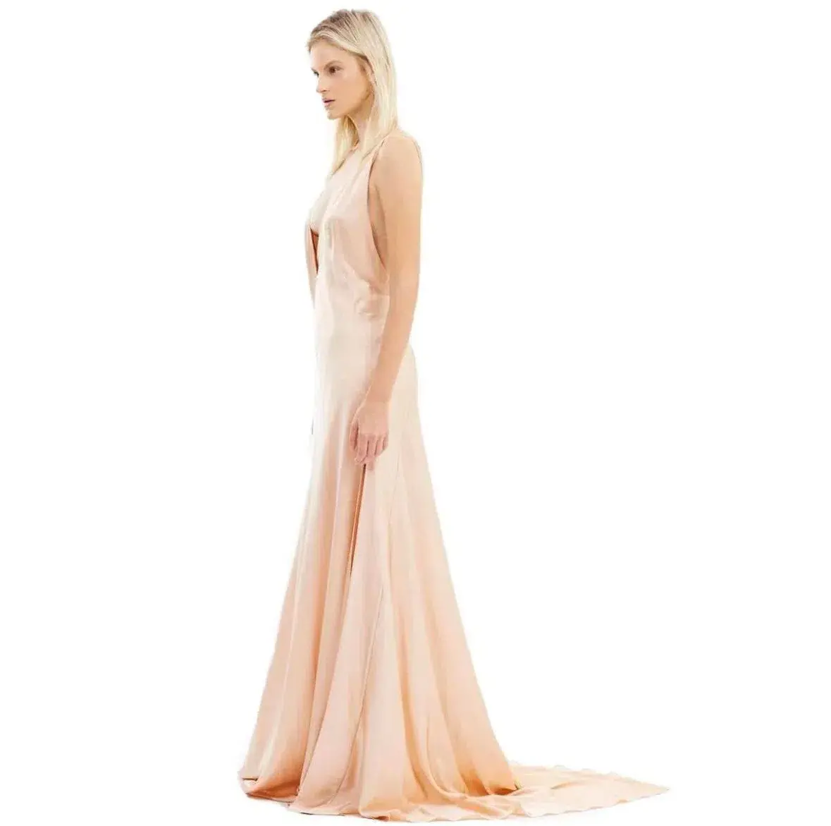 Michael Lo Sordo Alexandra Silk Dress Pink Champagne Size 8  - Image 2