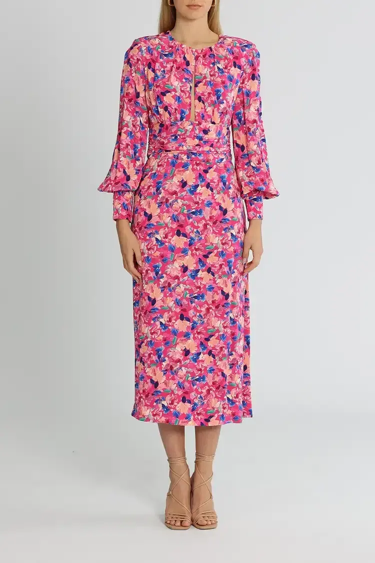 Rebecca Vallance Little Havana Midi Dress Floral Size 8 - Image 1