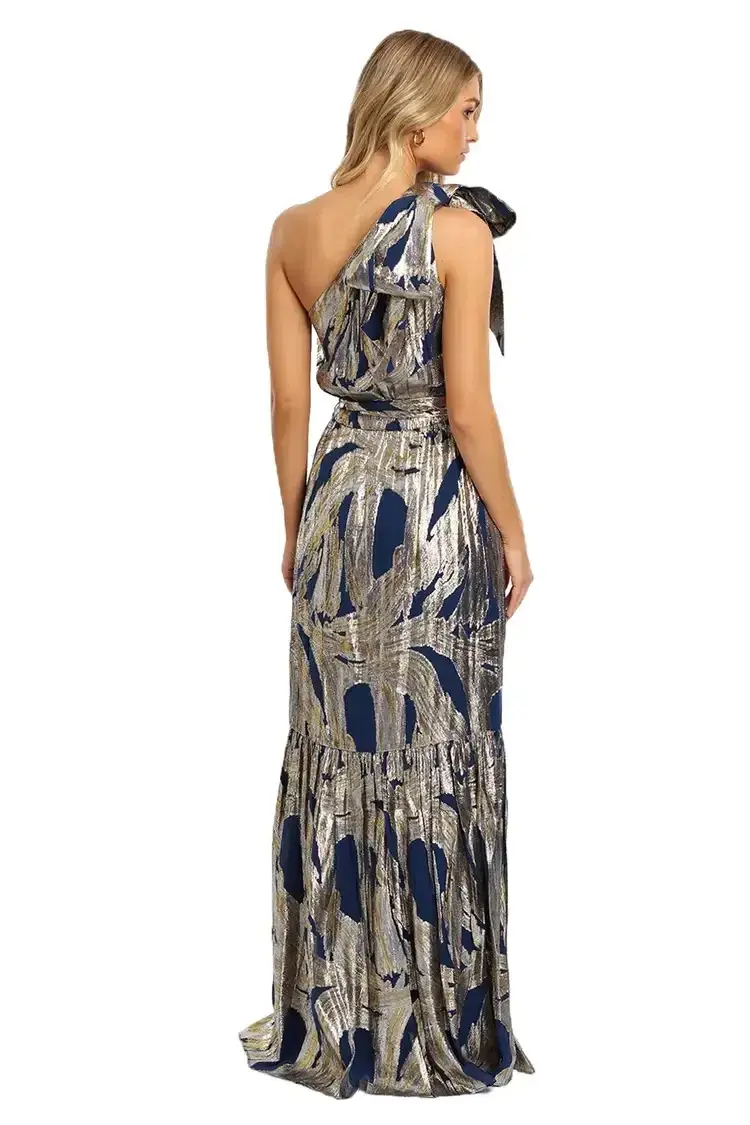 Rebecca Vallance Navarro Gown Metallic Size 16 - Image 3