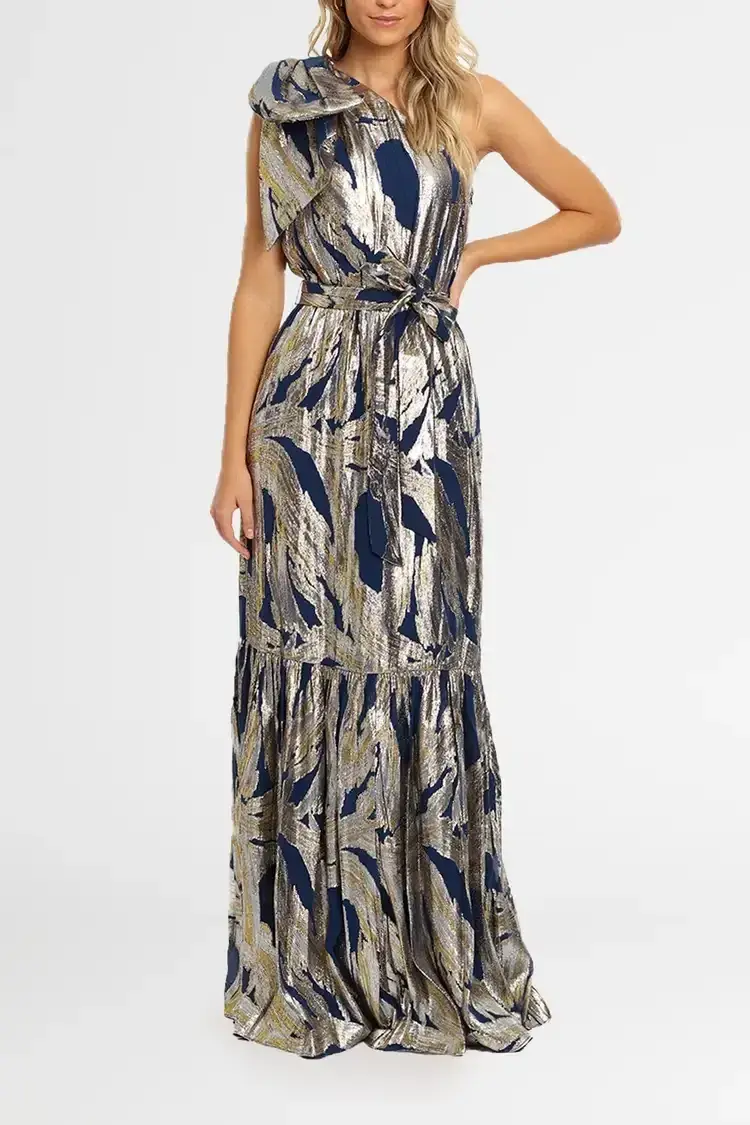Rebecca Vallance Navarro Gown Metallic Size 16 - Image 1