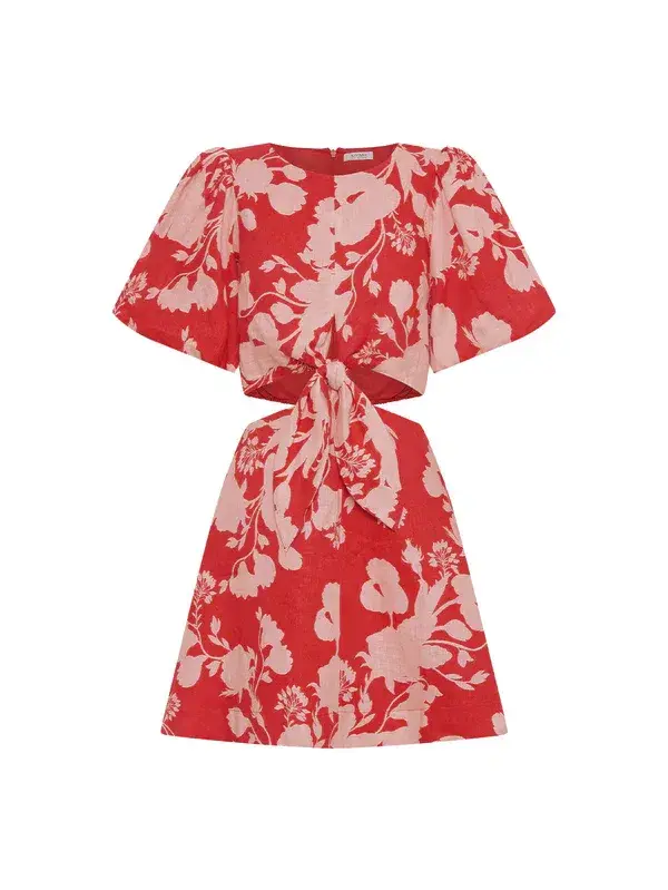 Kivari Delfina Cut Out Mini Dress Floral Size 10 - Image 4