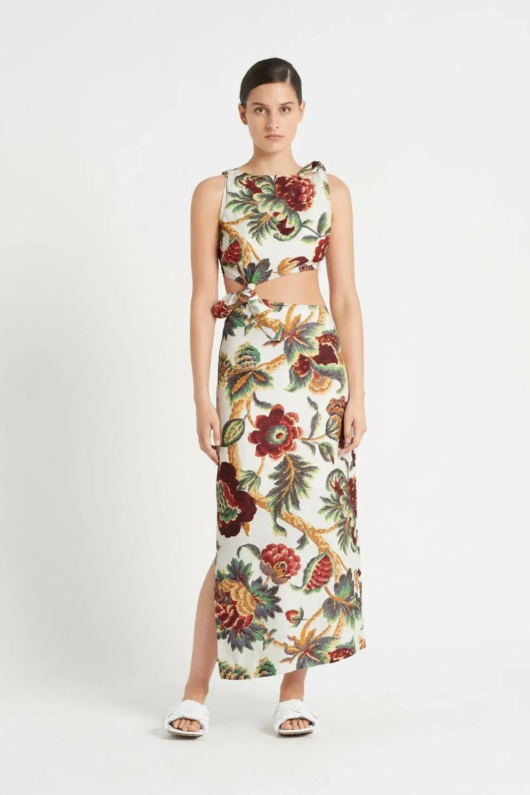 Sir the Label Ambroise Knot Midi Dress Floral Size 0 / AU 6 for rent on The Volte - main image