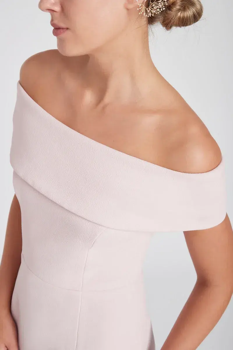Rebecca Vallance Amore Off The Shoulder Midi Dress Pink Size 6 - Image 2