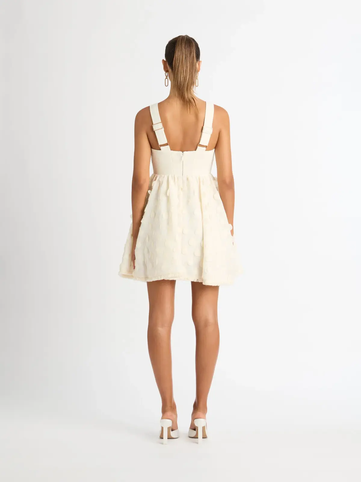 Sheike Imani Mini Dress Cream Size 16 - Image 2