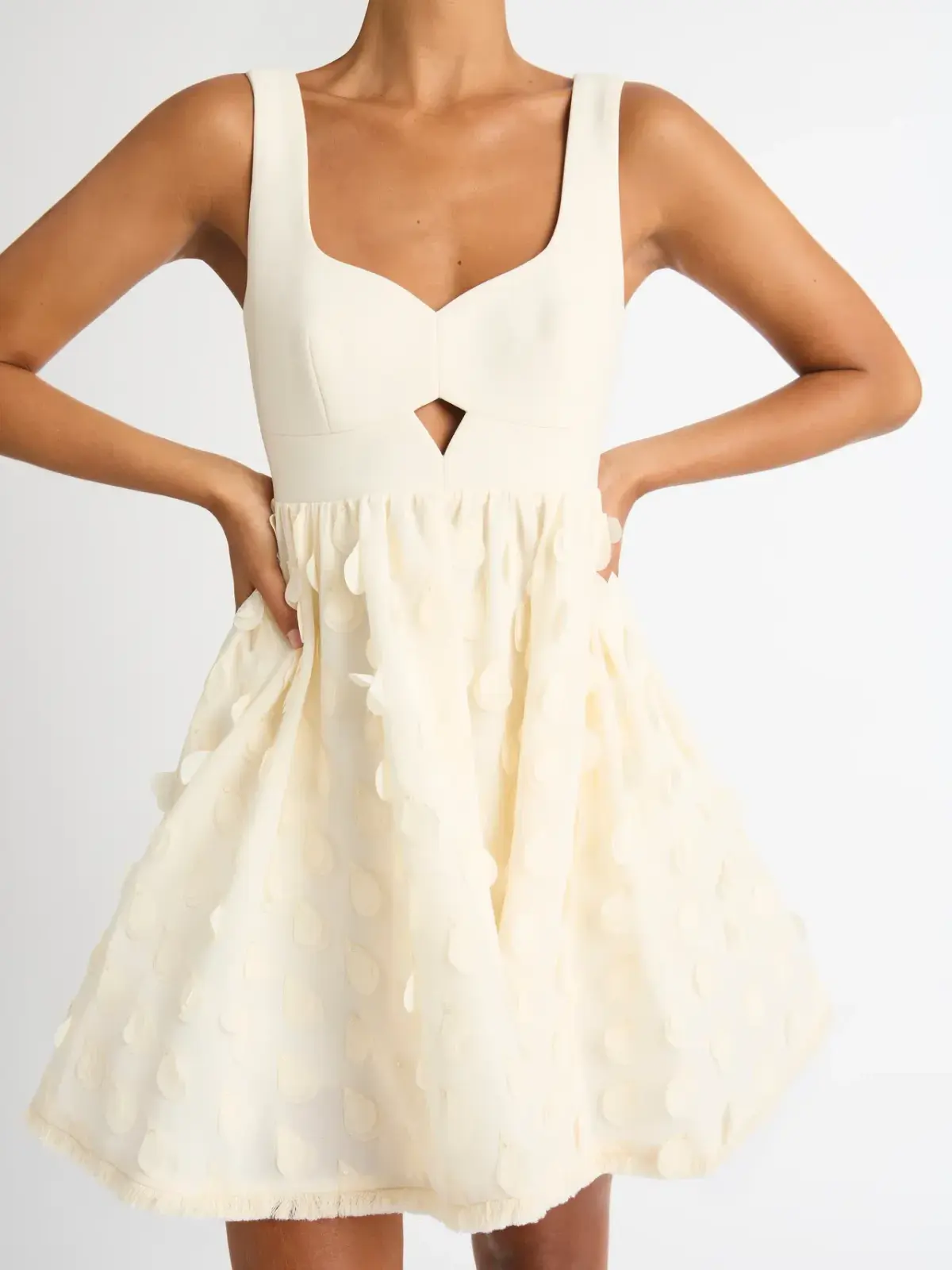 Sheike Imani Mini Dress Cream Size 16 - Image 3