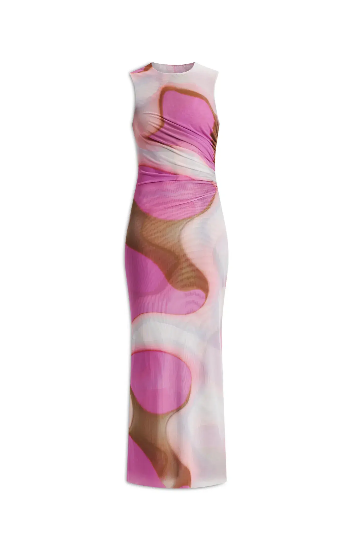 Scanlan Theodore Italian Watercolour Print Dress Pink Tan Size AU 8 - Image 3