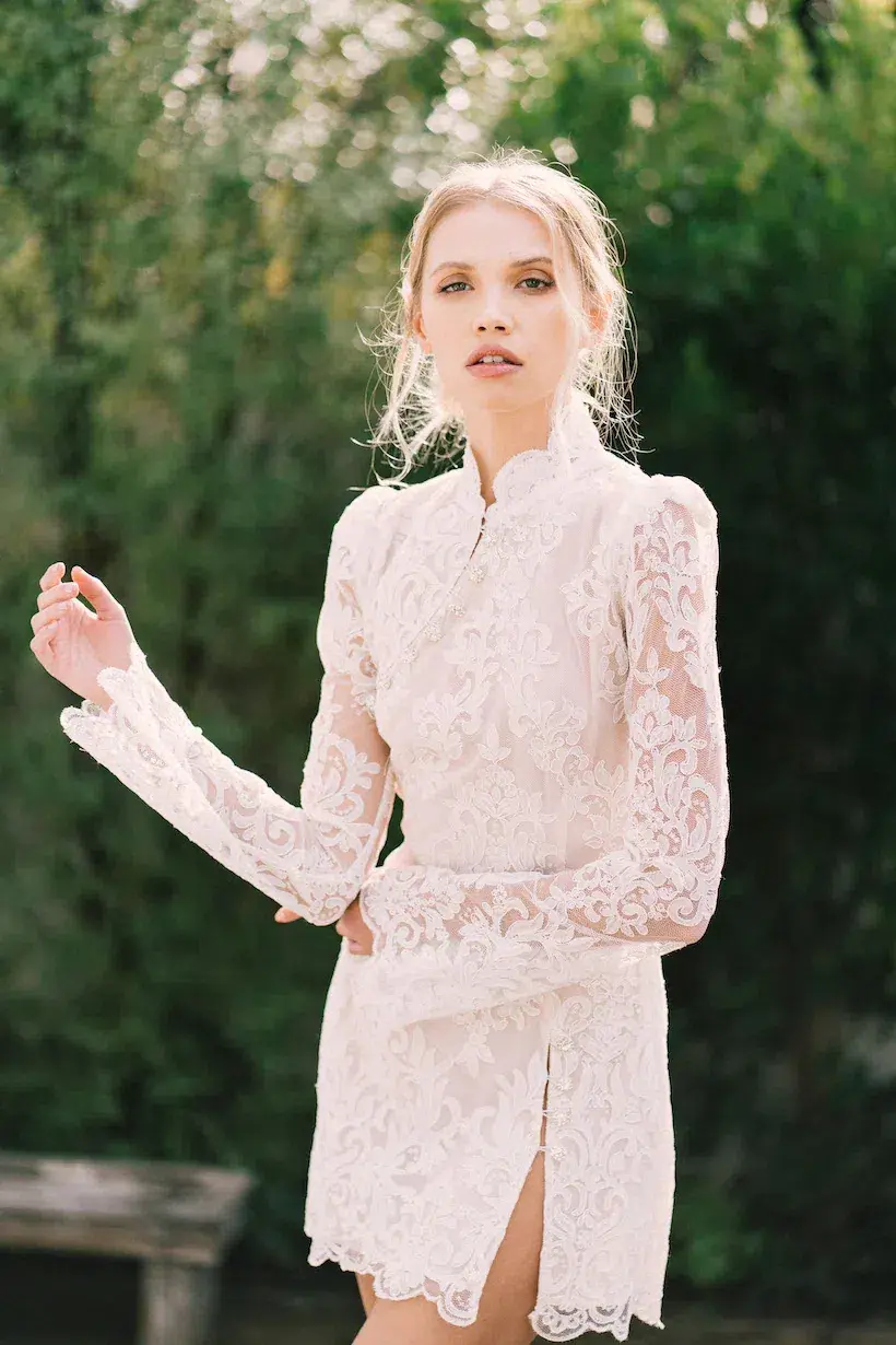 Stone Cold Fox Allure Dress White Lace Size 8 - Image 2
