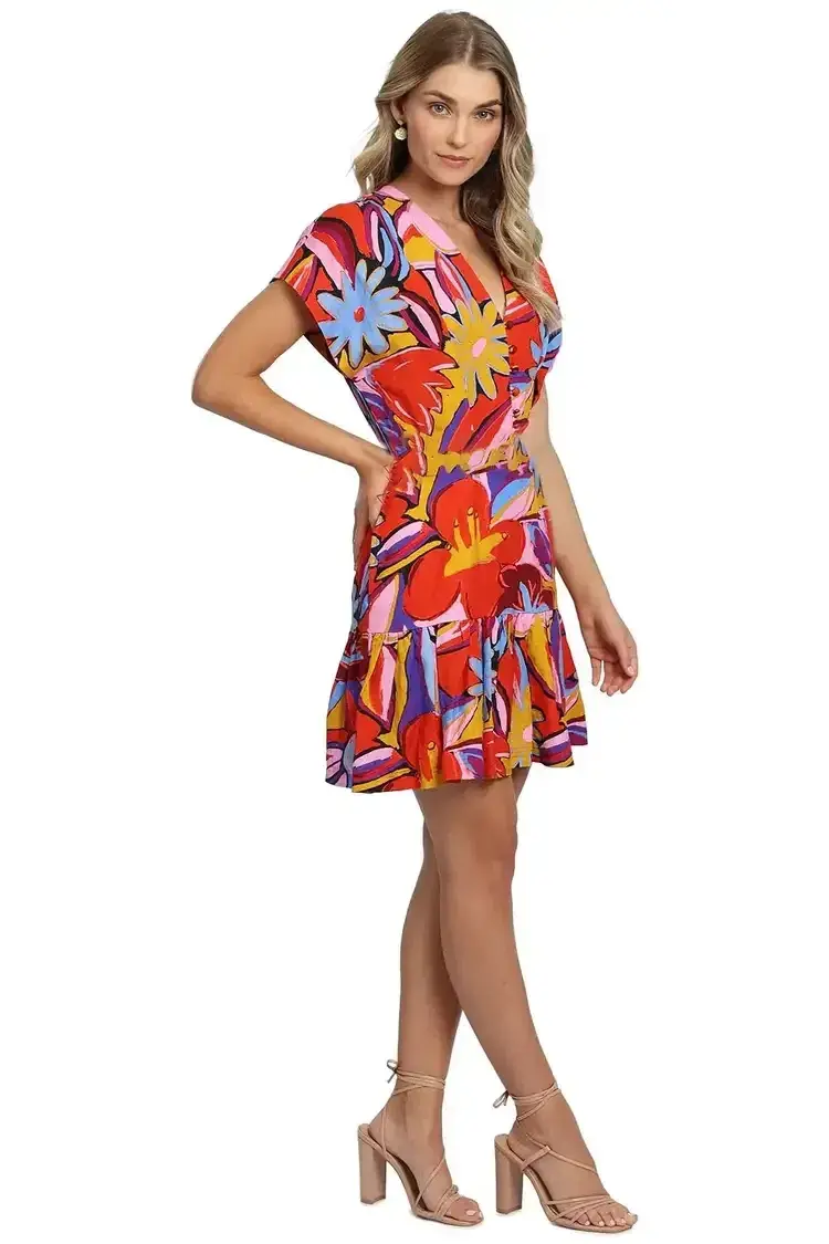 Rebecca Vallance Positano Mini Dress Multi Floral Size 12 - Image 3