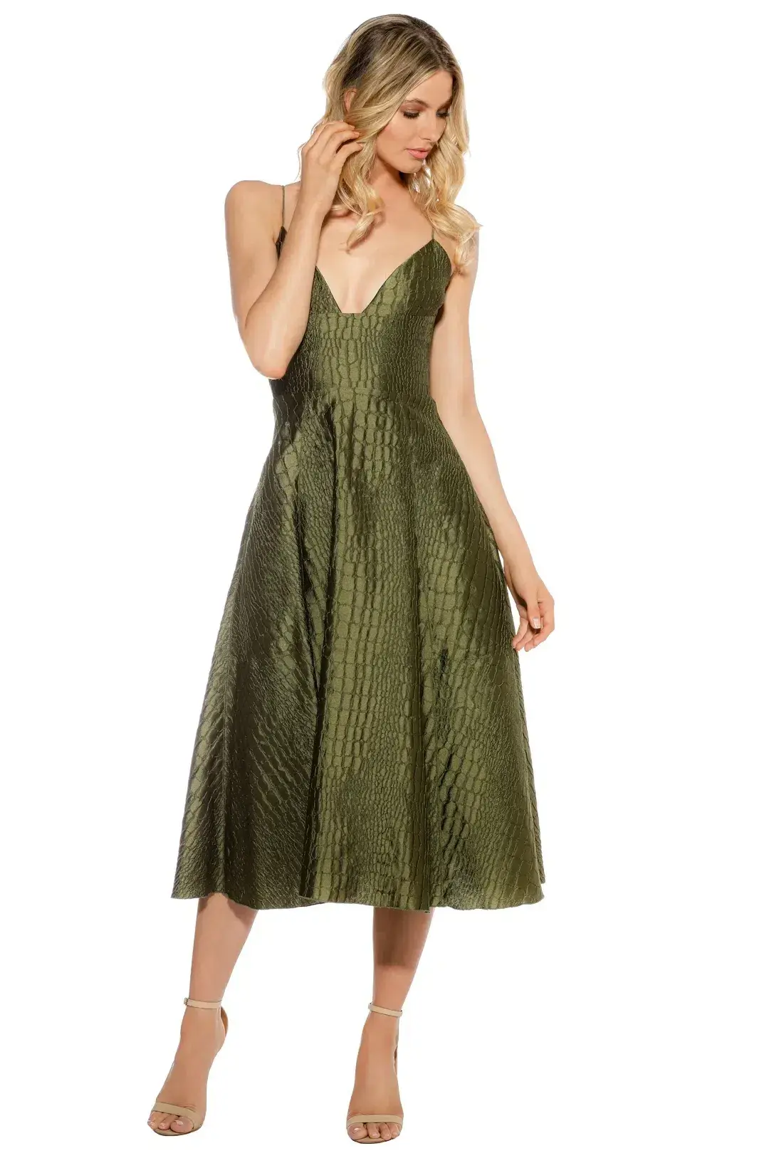 Alex Perry La Verne Silk Dress Green Size 10 - Image 1