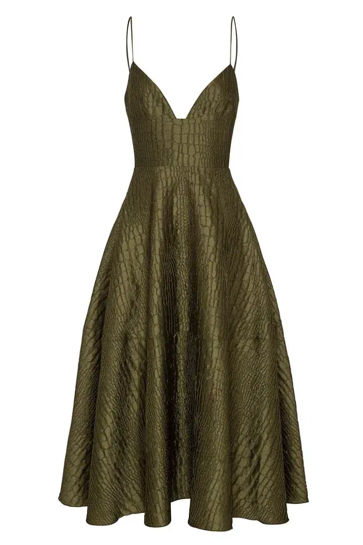 Alex Perry La Verne Silk Dress Green Size 10 - Image 4