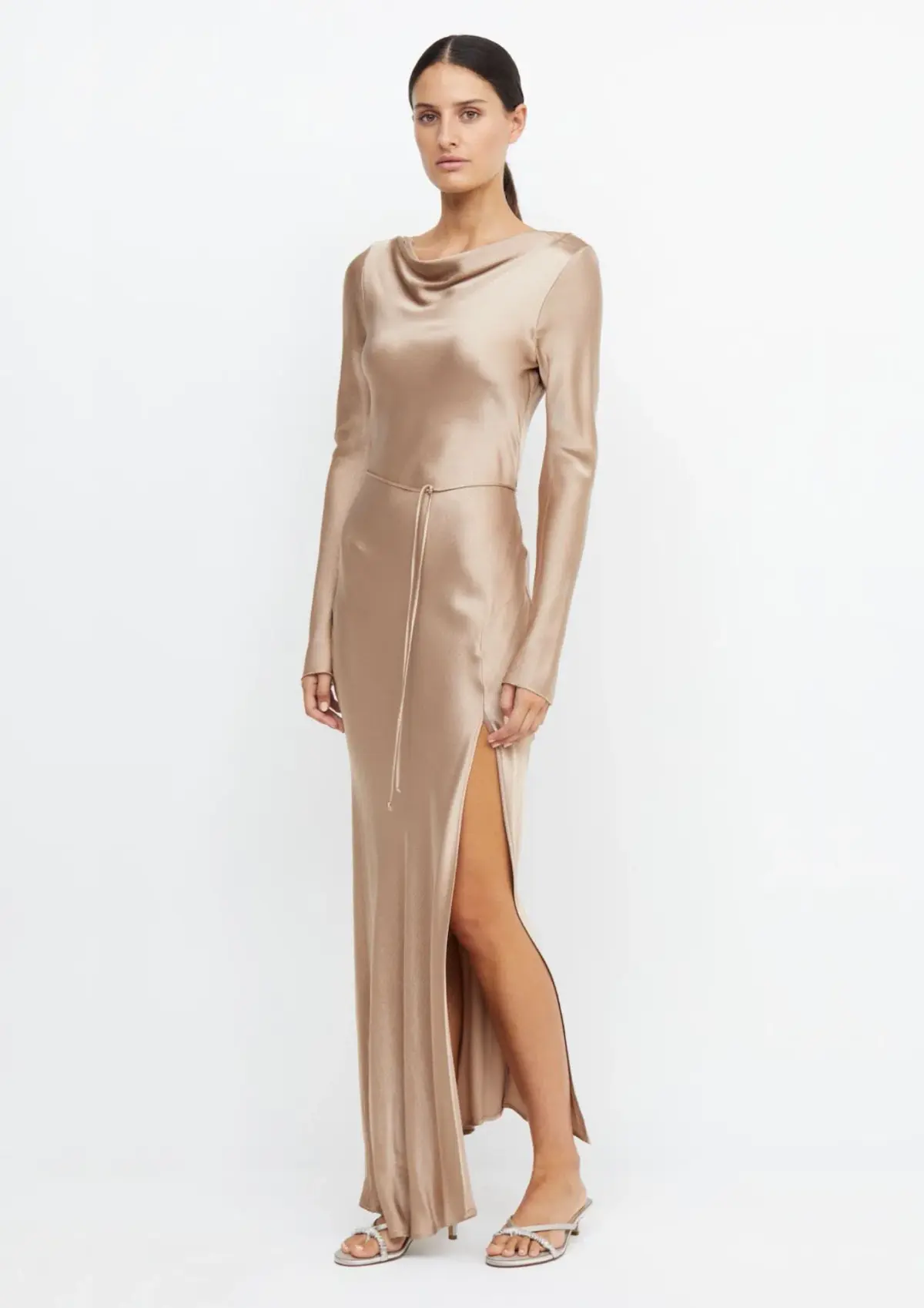 Bec & Bridge Moon Dance Long Sleeve Maxi Dress Golden Size 8  - Image 1