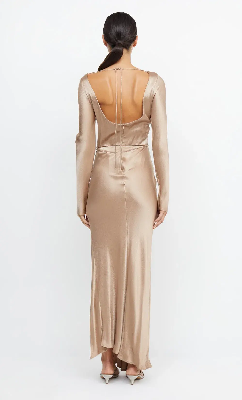 Bec & Bridge Moon Dance Long Sleeve Maxi Dress Golden Size 8  - Image 2