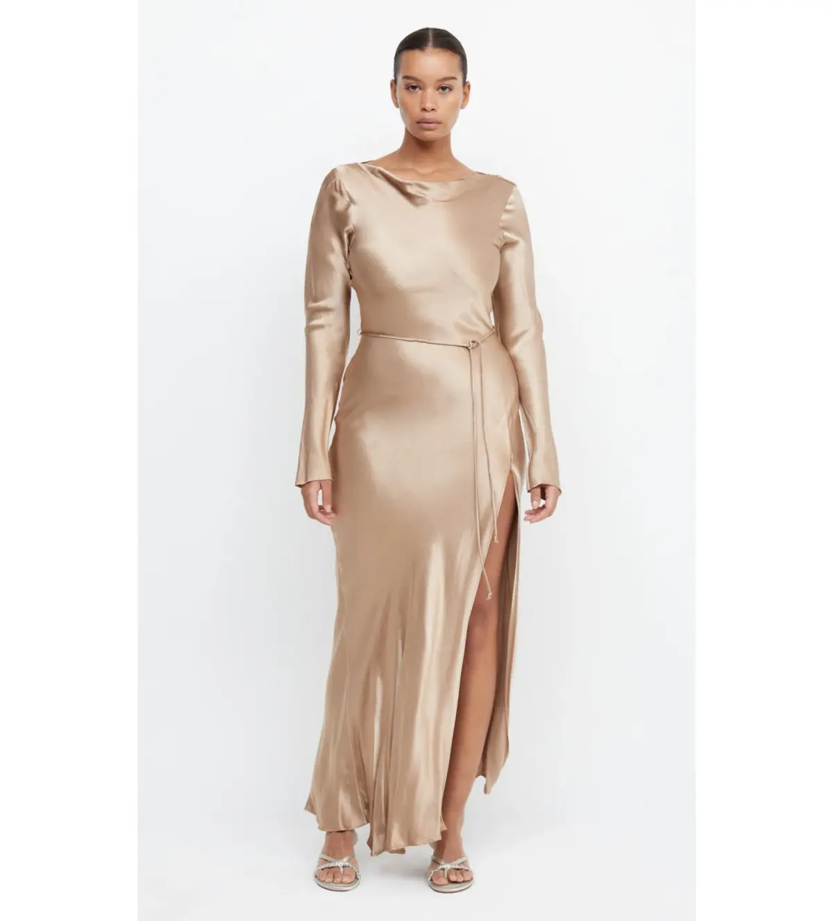 Bec & Bridge Moon Dance Long Sleeve Maxi Dress Golden Size 8  - Image 4