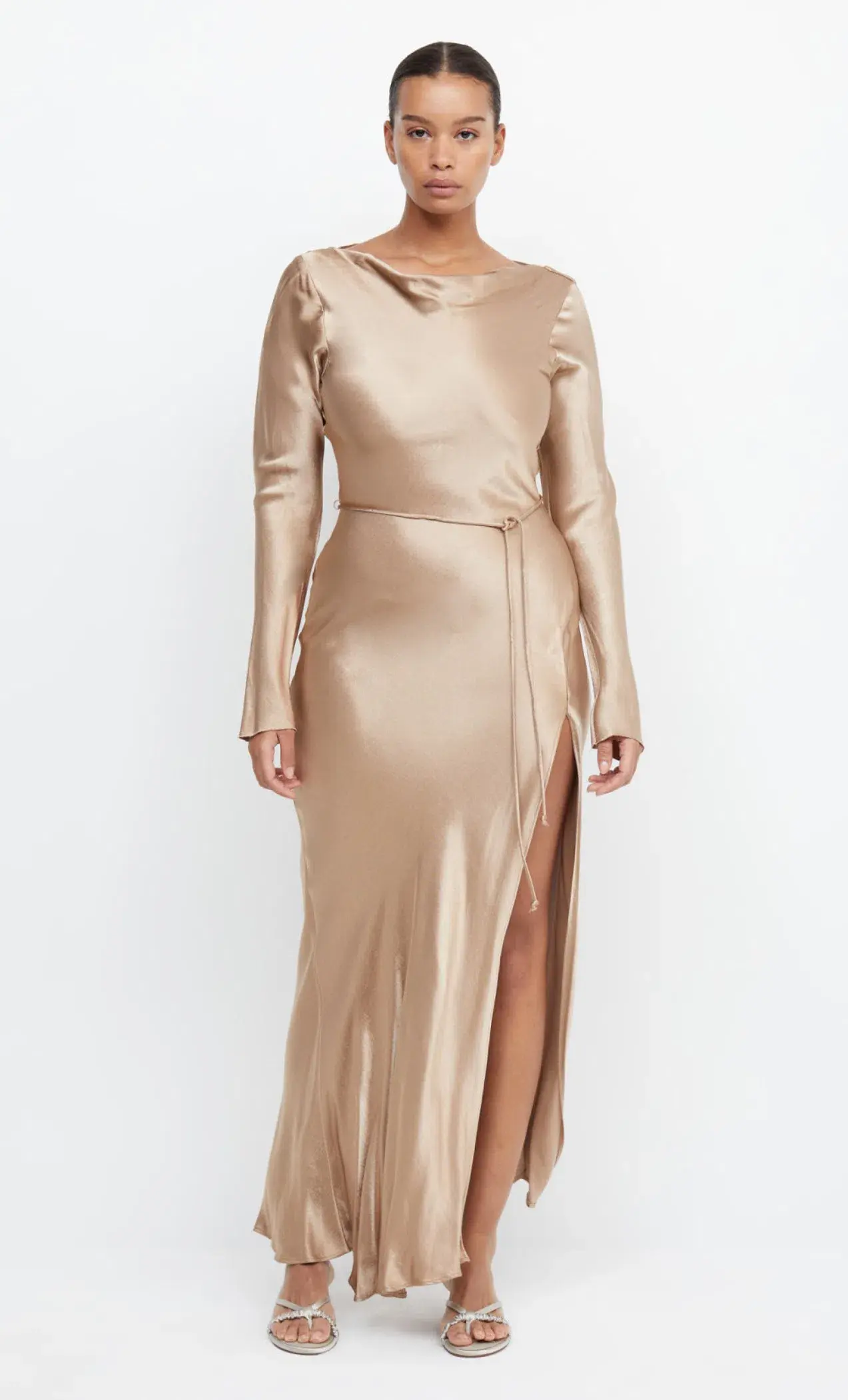 Bec & Bridge Moon Dance Long Sleeve Maxi Dress Golden Size 8  - Image 3