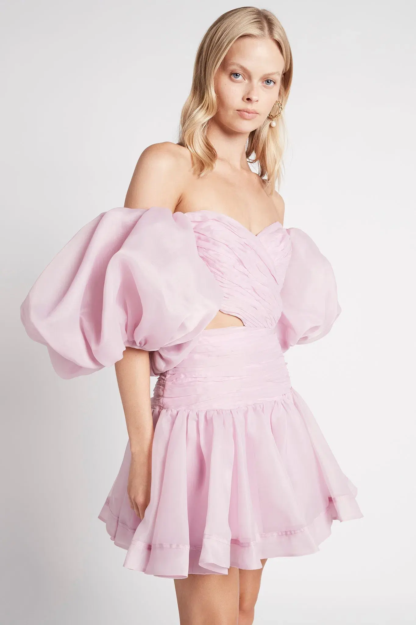 Aje Myriad Cut Out Mini Dress Lilac Size AU 6  - Image 2