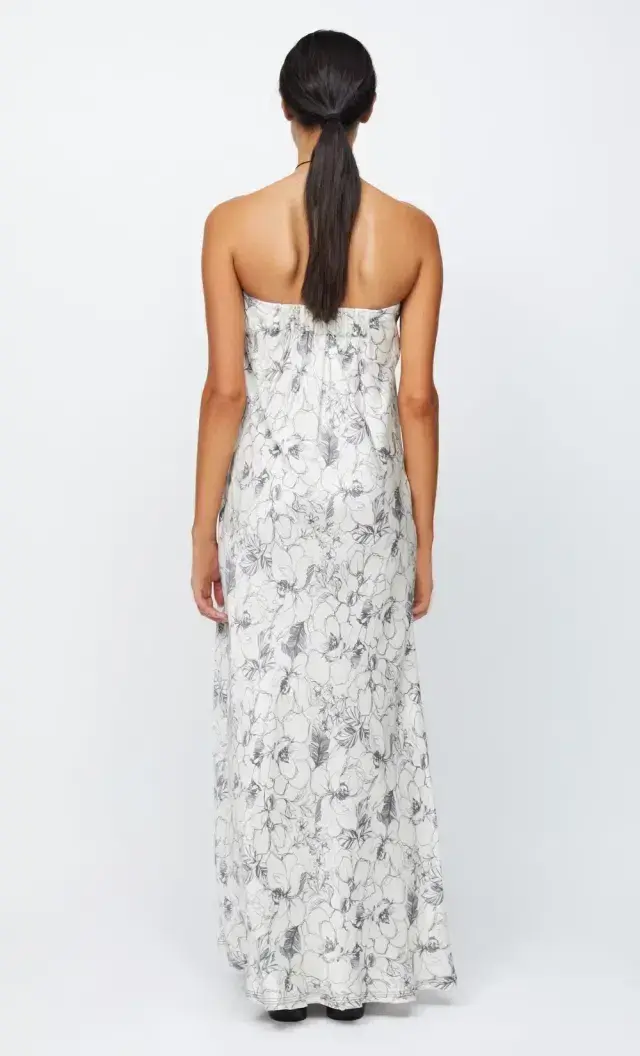 Bec & Bridge Tillie Strapless Maxi Dress Linear Floral Size AU 10  - Image 3