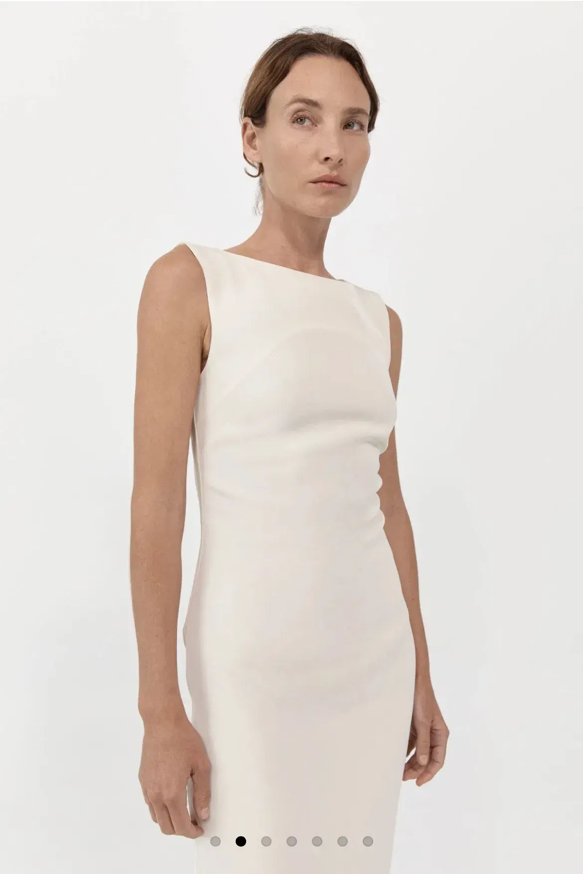 St Agni Cut Out Midi Dress Cool White Size S/AU 8 - Image 2
