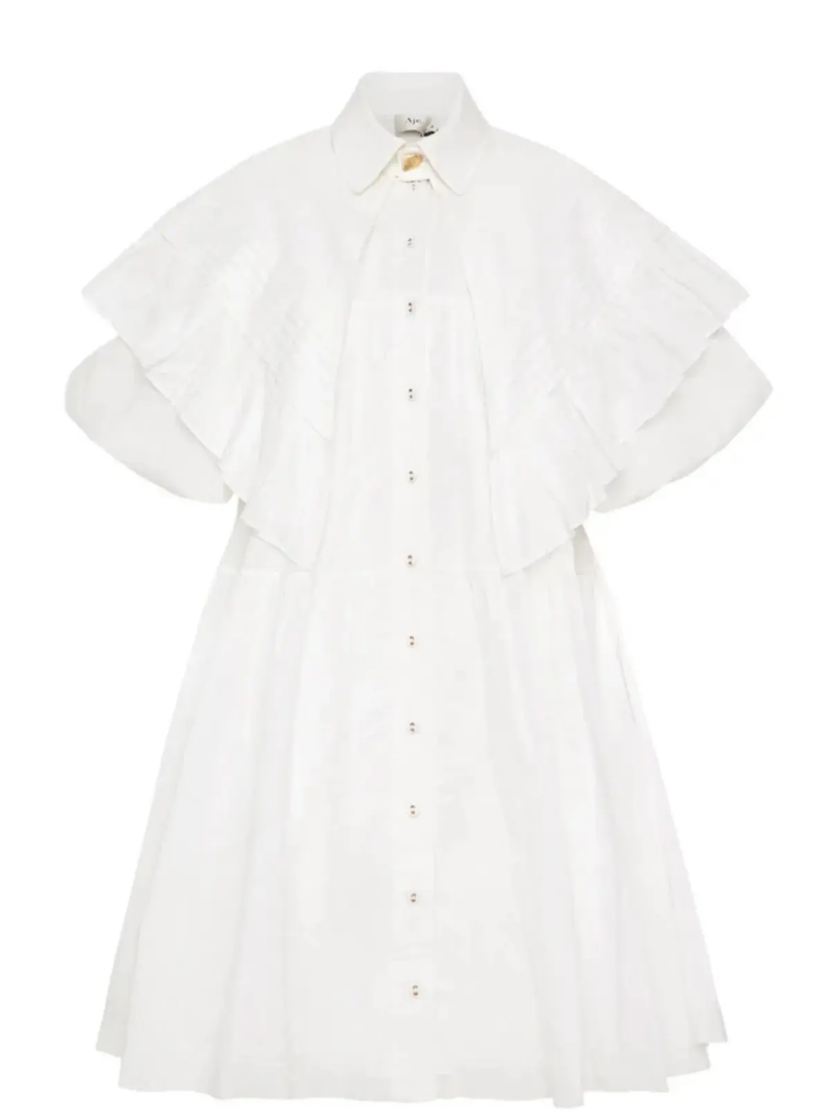 Aje Pablo Bib Smock Mini Dress in Ivory Size 6 - Image 2