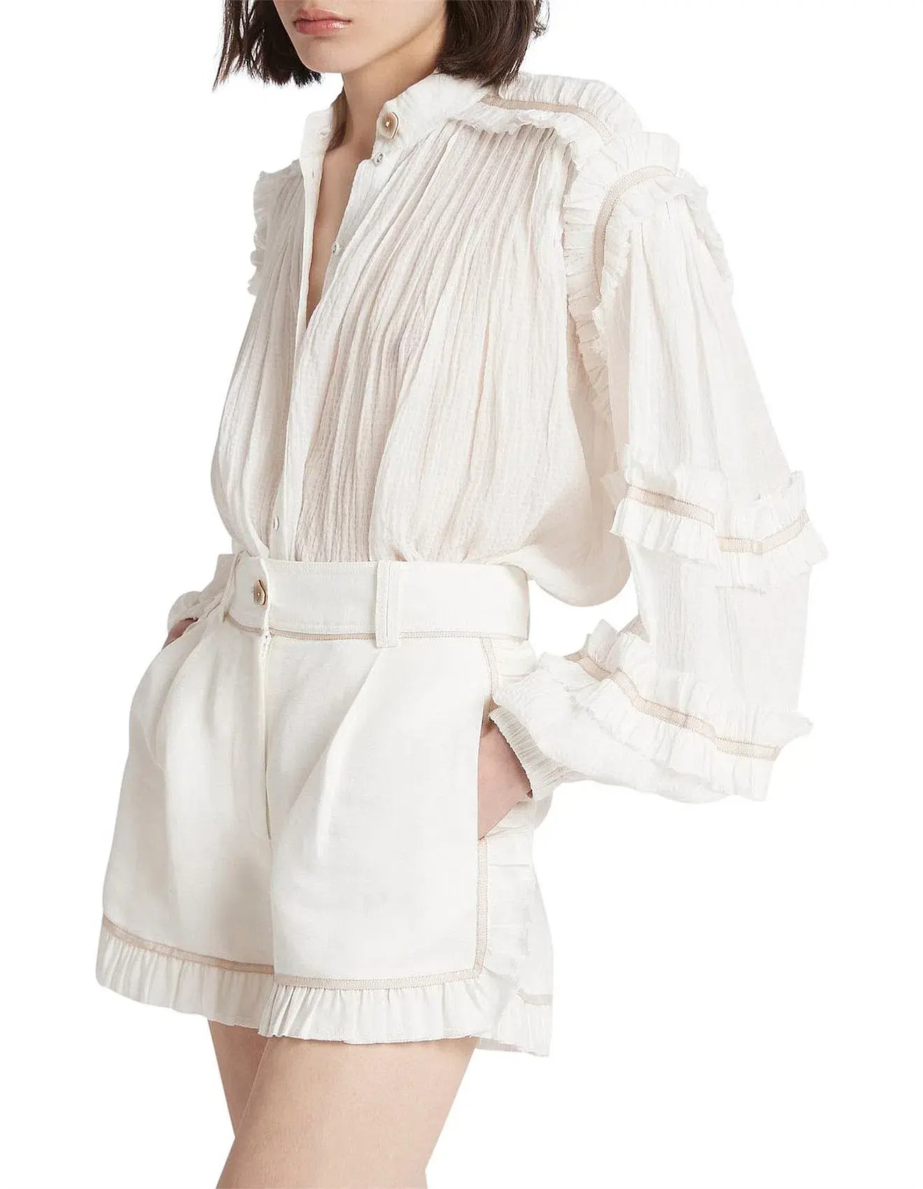 Aje Harvest Blouse White Size 8 - Image 4