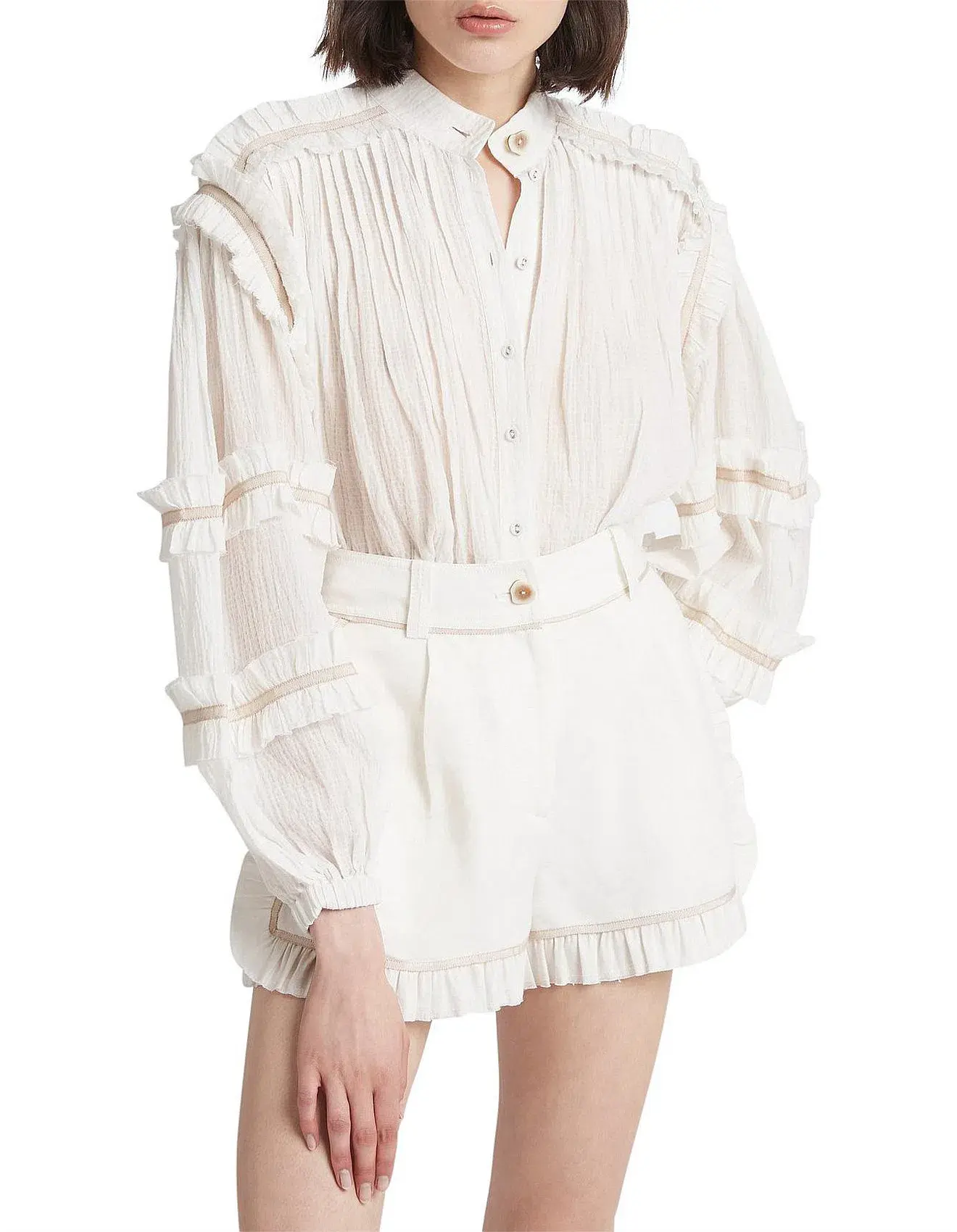 Aje Harvest Blouse White Size 8 - Image 5