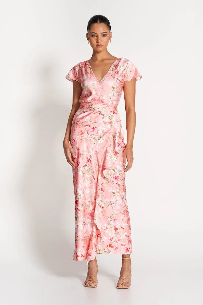 Sofia The Label Bloom Wrap Dress Pink Blossom Size 10  - Image 1