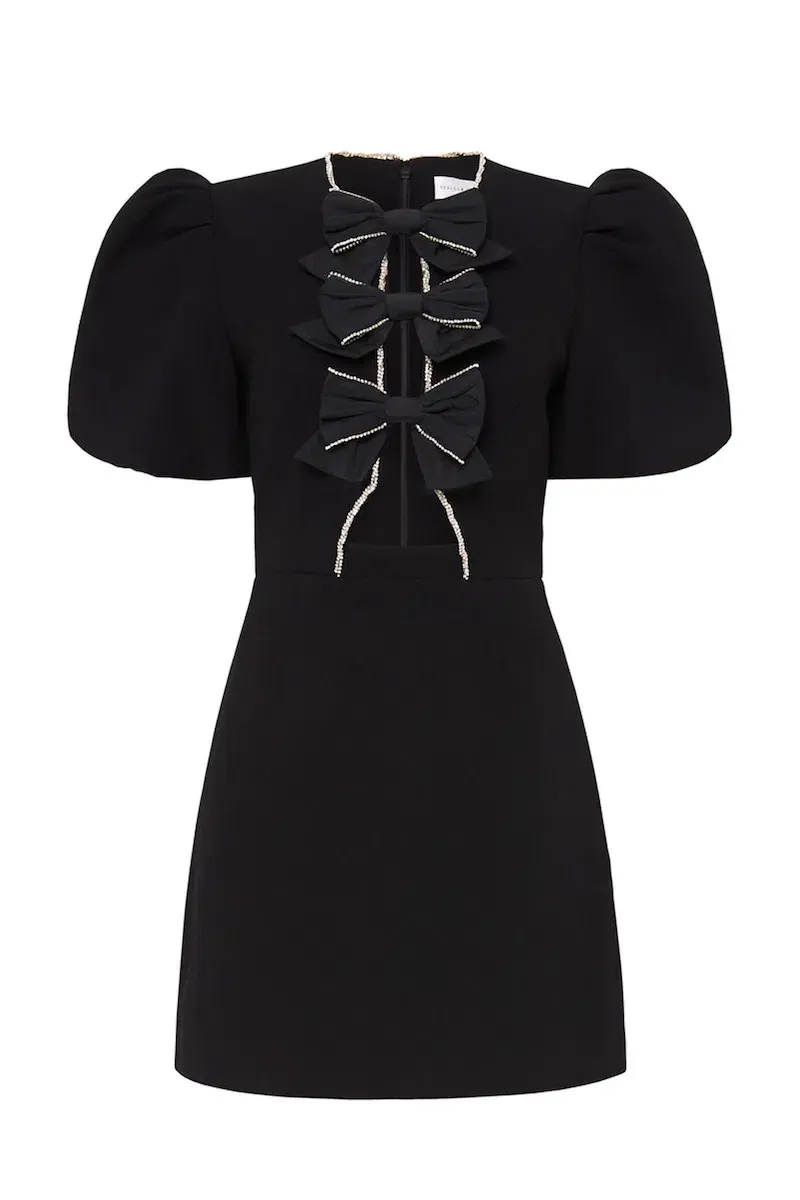 Rebecca Vallance Katie Bow Mini Dress Black Size 14 - Image 6