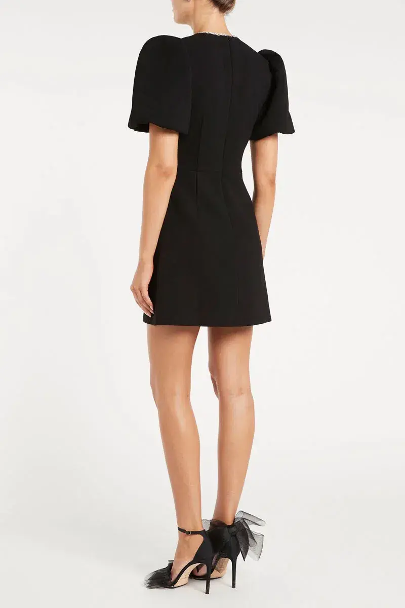 Rebecca Vallance Katie Bow Mini Dress Black Size 14 - Image 3