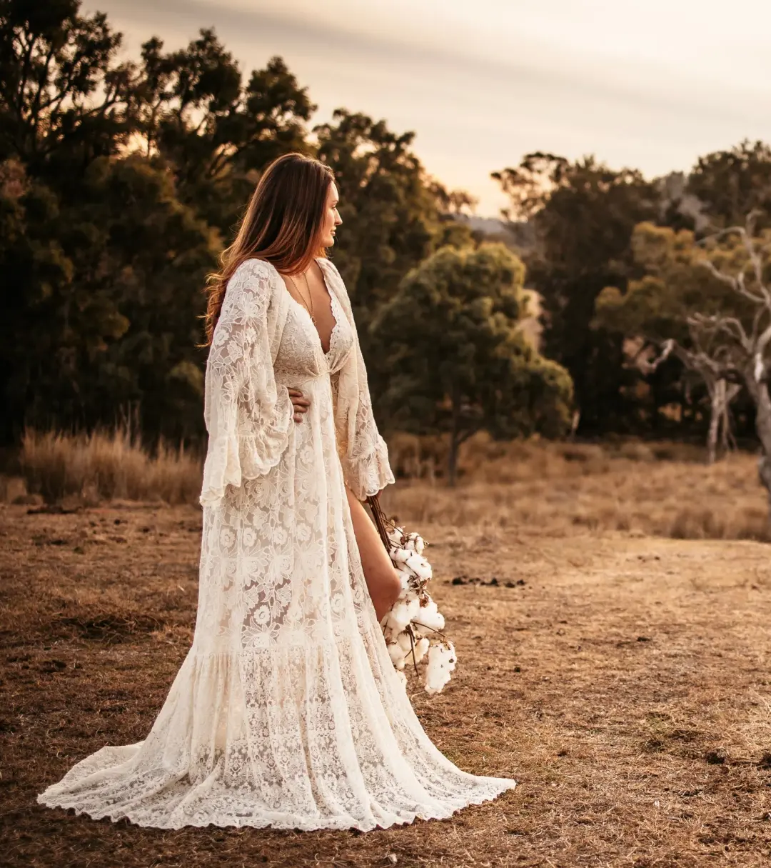 We Are Reclamation Much Love Gown Cream One Size for rent on The Volte - main image