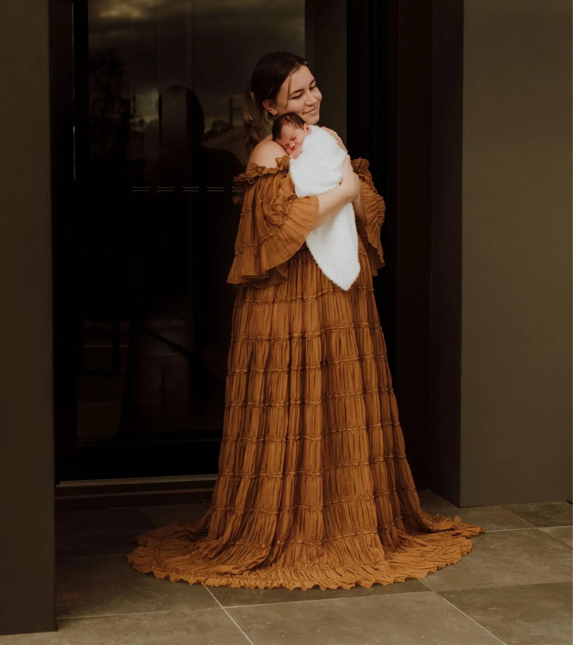 We Are Reclamation Chiffon Delight Gown in Caramel Size 16 - Image 5