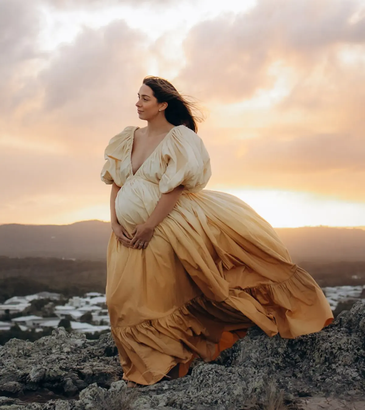 Rooh Collective Birthday Gown in Sun Ombre Size 10 - Image 1