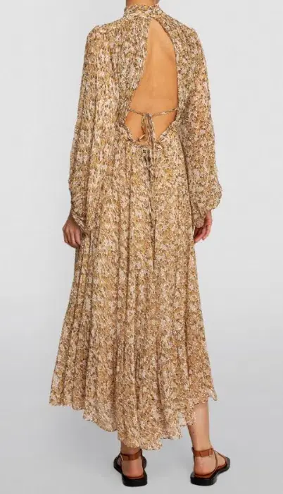 Shona Joy Ambar Backless Tiered Midi Dress Floral Size 6 for rent on The Volte - main image