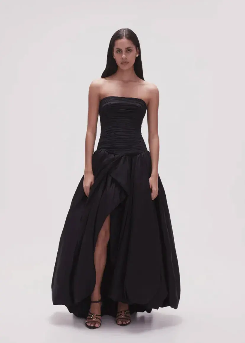 Aje Violette Bubble Hem Maxi Dress Black Size 10  - Image 2
