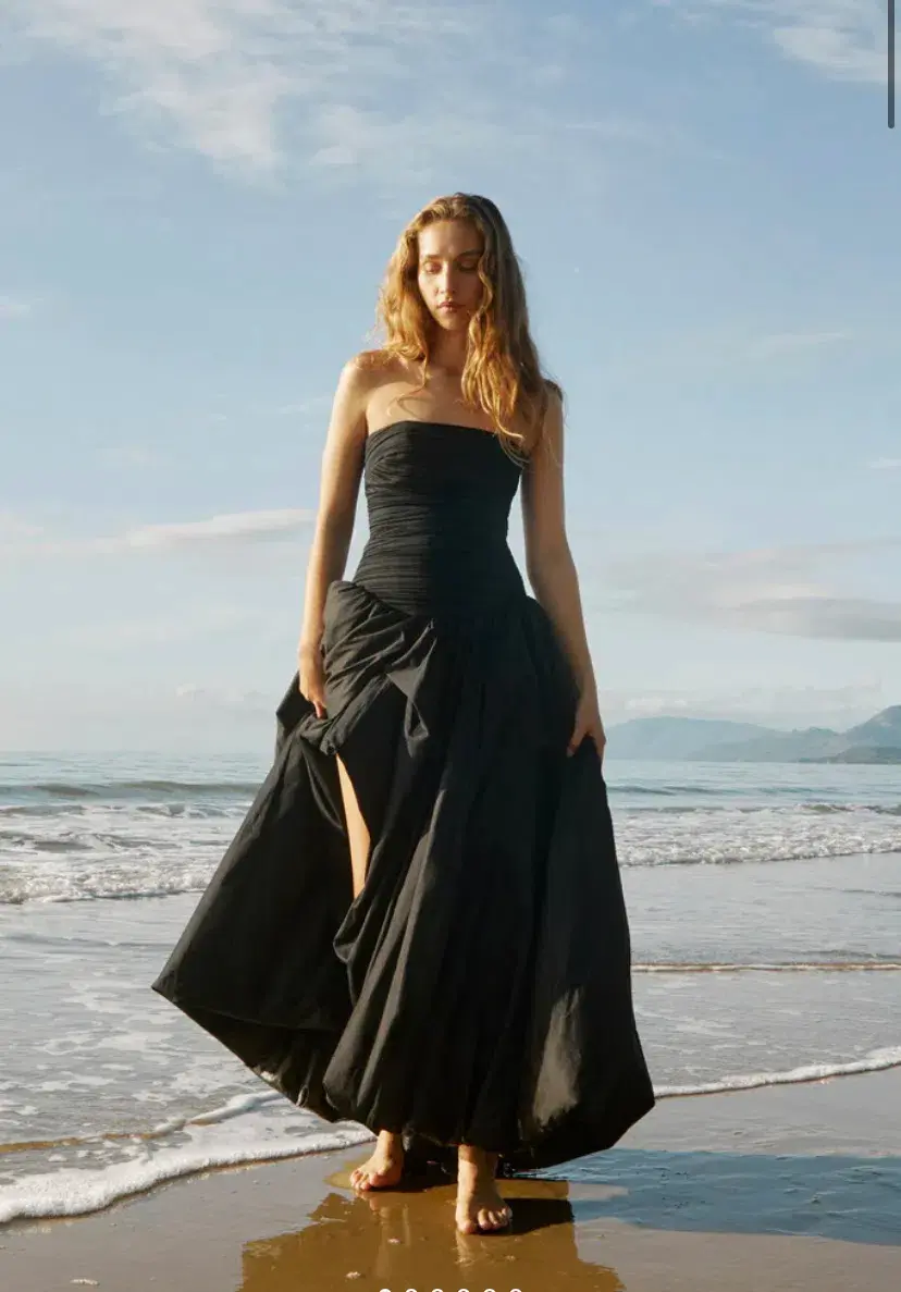 Aje Violette Bubble Hem Maxi Dress Black Size 10  for rent on The Volte - main image