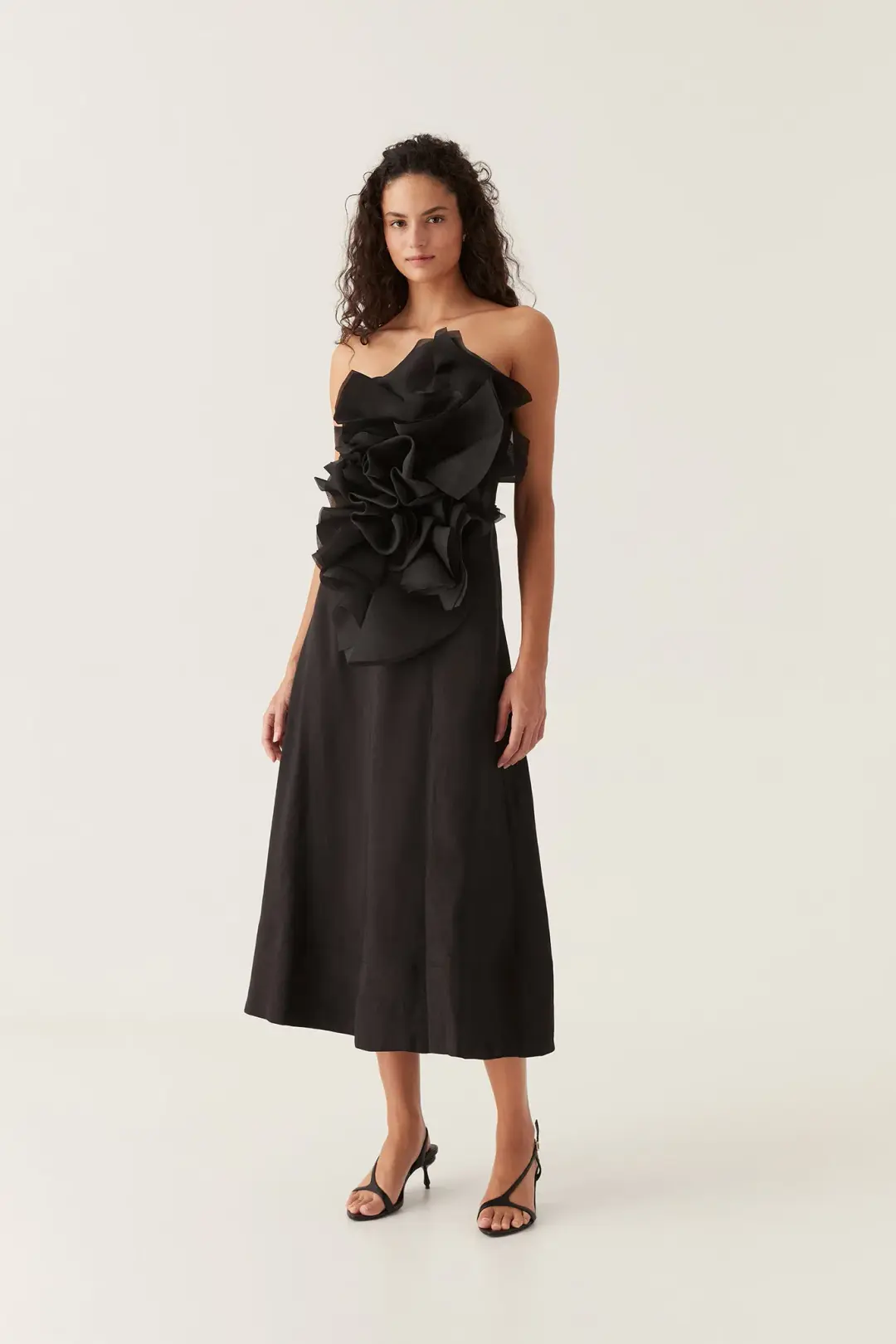 Aje Energy Midi Dress Black Size 14 for rent on The Volte - main image