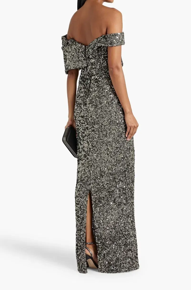 Rachel Gilbert Mirella Gown Gunmetal Size 3 / AU 12 - Image 2