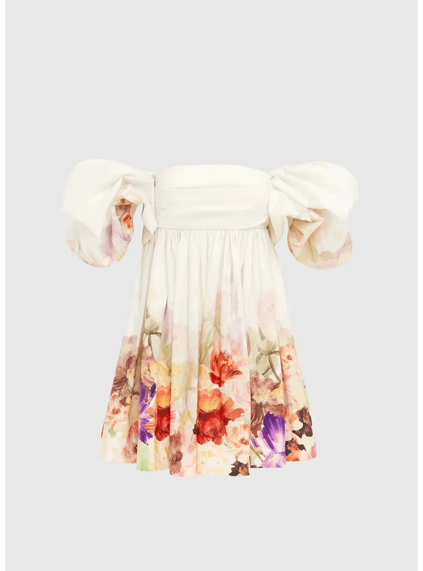 Leo Lin Eloise Puff Sleeve Mini Dress Cascade Floral Print Size AU 12 - Image 1